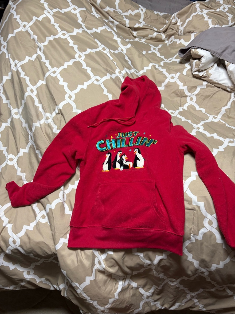 Woman’s Red 'Just Chillin'' Hoodie Sweatshirt